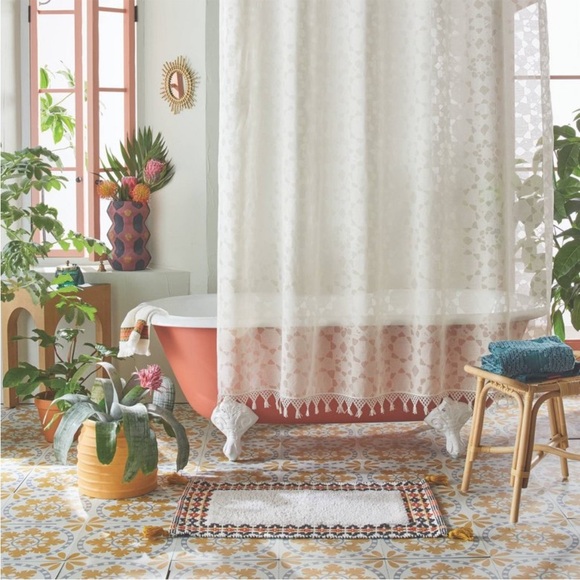 Villa Burnout White Shower Curtain - Opalhouse designed by Jungalow - Picture 2 of 4